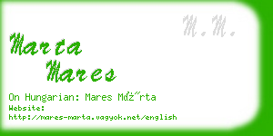 marta mares business card